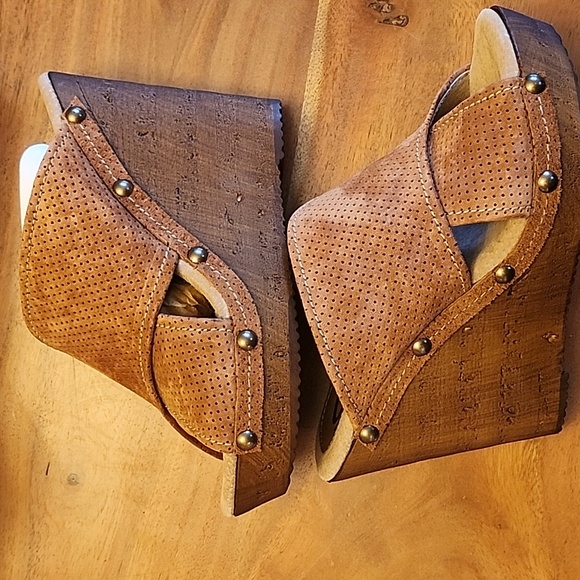 COPY - Sbicca wedge Declan sandal new size 8 rust suede - Picture 6 of 9